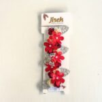 Tocado para bebé con flores y mariposas · Amatista – color Rojo