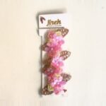 Tocado para bebé con flores y mariposas · Amatista – color Rosado