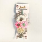 Tocado para bebé con flores y pedrería · Ester – color Rosado