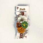 Tocado para bebé con flores y pedrería · Ester – color Tierra