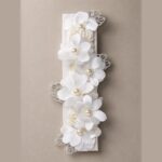 Tocado para bebé con perlas y tul · Preciosa – color Blanco