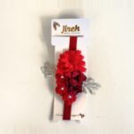 Tocado para bebé con rosas y brillos · Zircón – color Rojo
